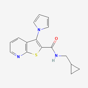 molecular formula C16H15N3OS B2656246 N-(cyclopropylmethyl)-3-(1H-pyrrol-1-yl)thieno[2,3-b]pyridine-2-carboxamide CAS No. 1112446-50-0