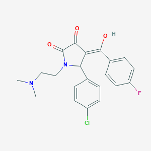 molecular formula C21H20ClFN2O3 B265625 (4Z)-5-(4-chlorophenyl)-1-[2-(dimethylamino)ethyl]-4-[(4-fluorophenyl)-hydroxymethylidene]pyrrolidine-2,3-dione 