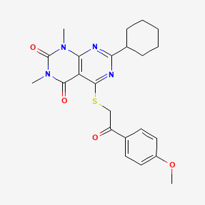7-cyclohexyl-5-((2-(4-methoxyphenyl)-2-oxoethyl)thio)-1,3-dimethylpyrimido[4,5-d]pyrimidine-2,4(1H,3H)-dione