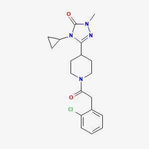 molecular formula C19H23ClN4O2 B2656251 3-(1-(2-(2-chlorophenyl)acetyl)piperidin-4-yl)-4-cyclopropyl-1-methyl-1H-1,2,4-triazol-5(4H)-one CAS No. 1797737-88-2