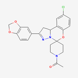 1-(2-(Benzo[d][1,3]dioxol-5-yl)-9-chloro-1,10b-dihydrospiro[benzo[e]pyrazolo[1,5-c][1,3]oxazine-5,4'-piperidin]-1'-yl)ethanone