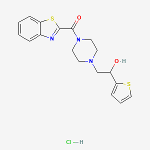 Benzo[d]thiazol-2-yl(4-(2-hydroxy-2-(thiophen-2-yl)ethyl)piperazin-1-yl)methanone hydrochloride
