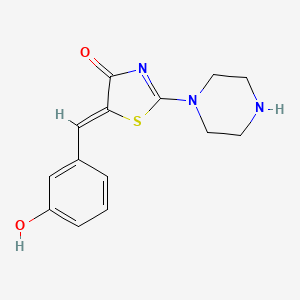 molecular formula C14H15N3O2S B2656262 (Z)-5-(3-hydroxybenzylidene)-2-(piperazin-1-yl)thiazol-4(5H)-one CAS No. 941897-42-3
