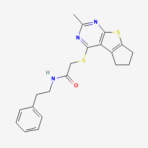 2-((2-methyl-6,7-dihydro-5H-cyclopenta[4,5]thieno[2,3-d]pyrimidin-4-yl)thio)-N-phenethylacetamide