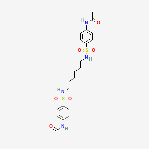 N-[4-[6-[(4-acetamidophenyl)sulfonylamino]hexylsulfamoyl]phenyl]acetamide