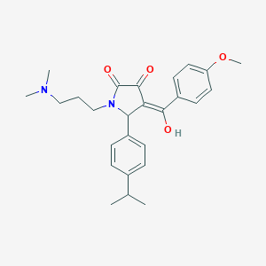 molecular formula C26H32N2O4 B265628 1-[3-(dimethylamino)propyl]-3-hydroxy-5-(4-isopropylphenyl)-4-(4-methoxybenzoyl)-1,5-dihydro-2H-pyrrol-2-one 