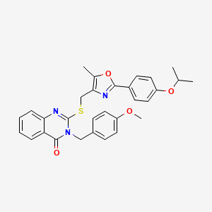 2-(((2-(4-isopropoxyphenyl)-5-methyloxazol-4-yl)methyl)thio)-3-(4-methoxybenzyl)quinazolin-4(3H)-one