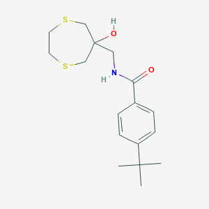 4-Tert-butyl-N-[(6-hydroxy-1,4-dithiepan-6-yl)methyl]benzamide