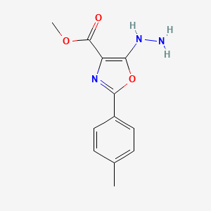 molecular formula C12H13N3O3 B2656298 Methyl 5-hydrazinyl-2-(4-methylphenyl)-1,3-oxazole-4-carboxylate CAS No. 663177-20-6