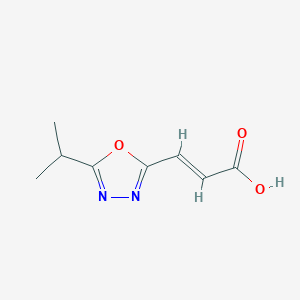 molecular formula C8H10N2O3 B2656304 3-[5-(Propan-2-yl)-1,3,4-oxadiazol-2-yl]prop-2-enoic acid CAS No. 1351395-65-7
