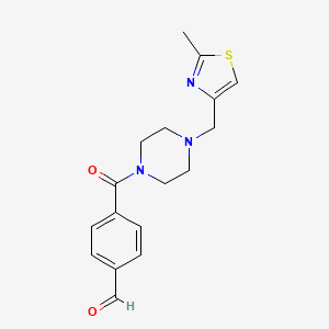 4-[4-[(2-Methyl-1,3-thiazol-4-yl)methyl]piperazine-1-carbonyl]benzaldehyde