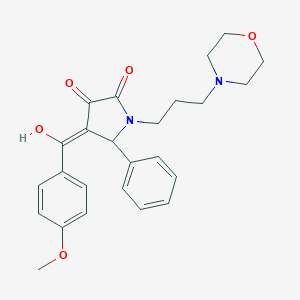 molecular formula C25H28N2O5 B265631 3-hydroxy-4-(4-methoxybenzoyl)-1-[3-(4-morpholinyl)propyl]-5-phenyl-1,5-dihydro-2H-pyrrol-2-one 