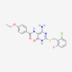 N-(4-amino-2-((2-chloro-6-fluorobenzyl)thio)-6-oxo-1,6-dihydropyrimidin-5-yl)-4-ethoxybenzamide