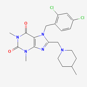 7-(2,4-dichlorobenzyl)-1,3-dimethyl-8-[(4-methylpiperidin-1-yl)methyl]-3,7-dihydro-1H-purine-2,6-dione