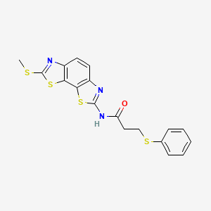N-(2-methylsulfanyl-[1,3]thiazolo[4,5-g][1,3]benzothiazol-7-yl)-3-phenylsulfanylpropanamide