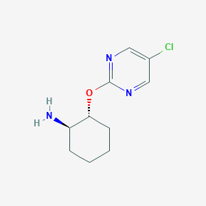 molecular formula C10H14ClN3O B2656320 (1R,2R)-2-(5-Chloropyrimidin-2-yl)oxycyclohexan-1-amine CAS No. 2290853-51-7