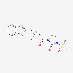 molecular formula C16H19N3O5S B2656325 N-(1-(benzofuran-2-yl)propan-2-yl)-3-(methylsulfonyl)-2-oxoimidazolidine-1-carboxamide CAS No. 2034305-20-7