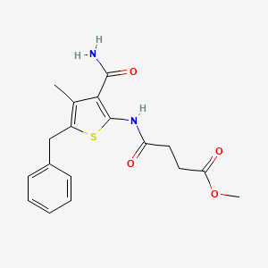 molecular formula C18H20N2O4S B2656330 Methyl 4-[(5-benzyl-3-carbamoyl-4-methylthiophen-2-yl)amino]-4-oxobutanoate CAS No. 380307-58-4