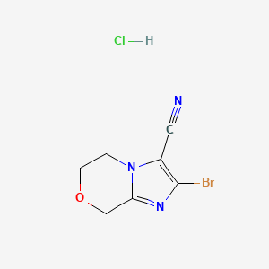 molecular formula C7H7BrClN3O B2656334 2-溴-5H,6H,8H-咪唑并[2,1-c][1,4]恶嗪-3-腈盐酸盐 CAS No. 2171912-47-1