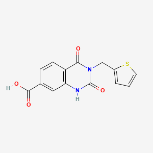 molecular formula C14H10N2O4S B2656336 2,4-Dioxo-3-(thiophen-2-ylmethyl)-1,2,3,4-tetrahydroquinazoline-7-carboxylic acid CAS No. 1232780-68-5