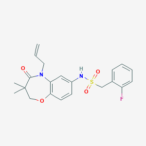 N-(5-allyl-3,3-dimethyl-4-oxo-2,3,4,5-tetrahydrobenzo[b][1,4]oxazepin-7-yl)-1-(2-fluorophenyl)methanesulfonamide