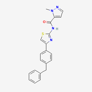 molecular formula C21H18N4OS B2656340 N-(4-(4-苄基苯基)噻唑-2-基)-1-甲基-1H-吡唑-5-甲酰胺 CAS No. 1172262-74-6