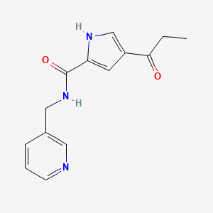 molecular formula C14H15N3O2 B2656342 4-丙酰-N-(3-吡啶基甲基)-1H-吡咯-2-甲酰胺 CAS No. 478259-36-8