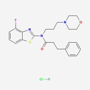 molecular formula C23H27ClFN3O2S B2656344 N-(4-氟苯并[d]噻唑-2-基)-N-(3-吗啉基丙基)-3-苯基丙酰胺盐酸盐 CAS No. 1216514-61-2