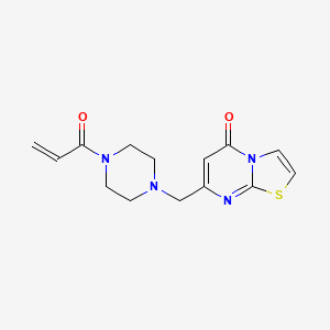B2656345 7-[(4-Prop-2-enoylpiperazin-1-yl)methyl]-[1,3]thiazolo[3,2-a]pyrimidin-5-one CAS No. 2125504-60-9