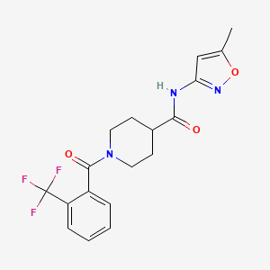 N-(5-methylisoxazol-3-yl)-1-(2-(trifluoromethyl)benzoyl)piperidine-4-carboxamide