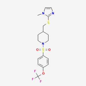 4-(((1-methyl-1H-imidazol-2-yl)thio)methyl)-1-((4-(trifluoromethoxy)phenyl)sulfonyl)piperidine