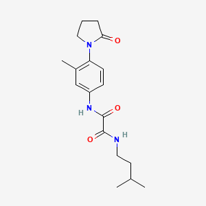 molecular formula C18H25N3O3 B2656356 N1-isopentyl-N2-(3-methyl-4-(2-oxopyrrolidin-1-yl)phenyl)oxalamide CAS No. 941890-18-2