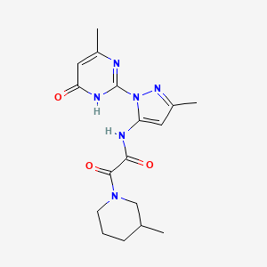 N-(3-methyl-1-(4-methyl-6-oxo-1,6-dihydropyrimidin-2-yl)-1H-pyrazol-5-yl)-2-(3-methylpiperidin-1-yl)-2-oxoacetamide