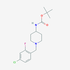 molecular formula C17H24ClFN2O2 B2656359 叔丁基 1-(4-氯-2-氟苄基)哌啶-4-基氨基甲酸酯 CAS No. 1286274-80-3