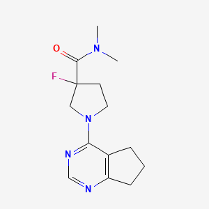 1-{5H,6H,7H-cyclopenta[d]pyrimidin-4-yl}-3-fluoro-N,N-dimethylpyrrolidine-3-carboxamide