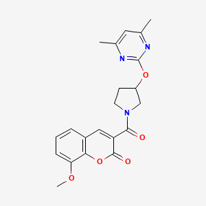 3-(3-((4,6-dimethylpyrimidin-2-yl)oxy)pyrrolidine-1-carbonyl)-8-methoxy-2H-chromen-2-one
