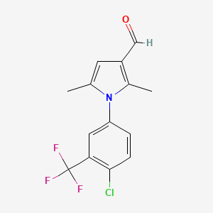 1-[4-chloro-3-(trifluoromethyl)phenyl]-2,5-dimethyl-1H-pyrrole-3-carbaldehyde