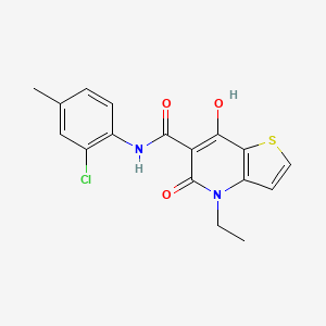 N-(2-chloro-4-methylphenyl)-4-ethyl-7-hydroxy-5-oxo-4,5-dihydrothieno[3,2-b]pyridine-6-carboxamide
