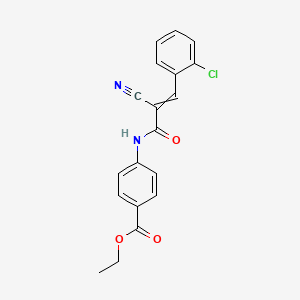 Ethyl 4-[3-(2-chlorophenyl)-2-cyanoprop-2-enamido]benzoate