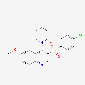 3-(4-Chlorophenyl)sulfonyl-6-methoxy-4-(4-methylpiperidin-1-yl)quinoline