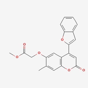 molecular formula C21H16O6 B2656378 2-((4-(苯并呋喃-2-基)-7-甲基-2-氧代-2H-色烯-6-基)氧基)乙酸甲酯 CAS No. 898447-69-3