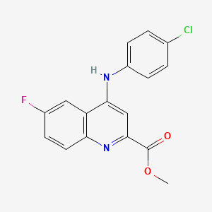 molecular formula C17H12ClFN2O2 B2656382 Methyl 4-((4-chlorophenyl)amino)-6-fluoroquinoline-2-carboxylate CAS No. 1207030-85-0