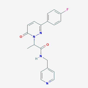 molecular formula C19H17FN4O2 B2656387 2-(3-(4-fluorophenyl)-6-oxopyridazin-1(6H)-yl)-N-(pyridin-4-ylmethyl)propanamide CAS No. 1203127-96-1