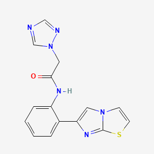 N-(2-(imidazo[2,1-b]thiazol-6-yl)phenyl)-2-(1H-1,2,4-triazol-1-yl)acetamide