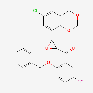molecular formula C24H18ClFO5 B2656392 (2-(benzyloxy)-5-fluorophenyl)(3-(6-chloro-4H-benzo[d][1,3]dioxin-8-yl)oxiran-2-yl)methanone CAS No. 314246-96-3