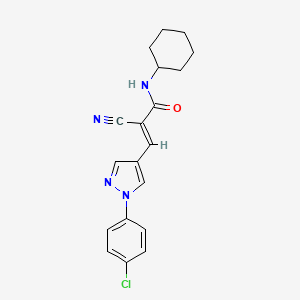 (E)-3-[1-(4-chlorophenyl)pyrazol-4-yl]-2-cyano-N-cyclohexylprop-2-enamide