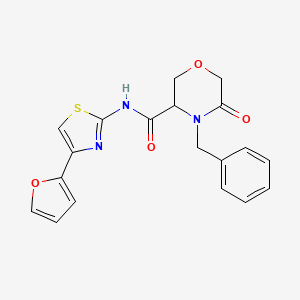4-benzyl-N-(4-(furan-2-yl)thiazol-2-yl)-5-oxomorpholine-3-carboxamide
