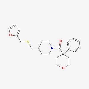 (4-(((furan-2-ylmethyl)thio)methyl)piperidin-1-yl)(4-phenyltetrahydro-2H-pyran-4-yl)methanone