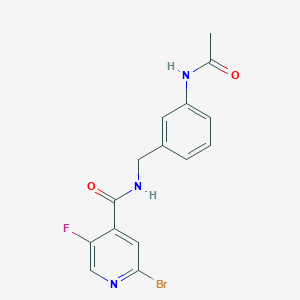 molecular formula C15H13BrFN3O2 B2656411 2-bromo-N-[(3-acetamidophenyl)methyl]-5-fluoropyridine-4-carboxamide CAS No. 1445725-74-5