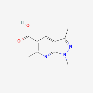 molecular formula C10H11N3O2 B2656412 1,3,6-trimethyl-1H-pyrazolo[3,4-b]pyridine-5-carboxylic acid CAS No. 57411-73-1